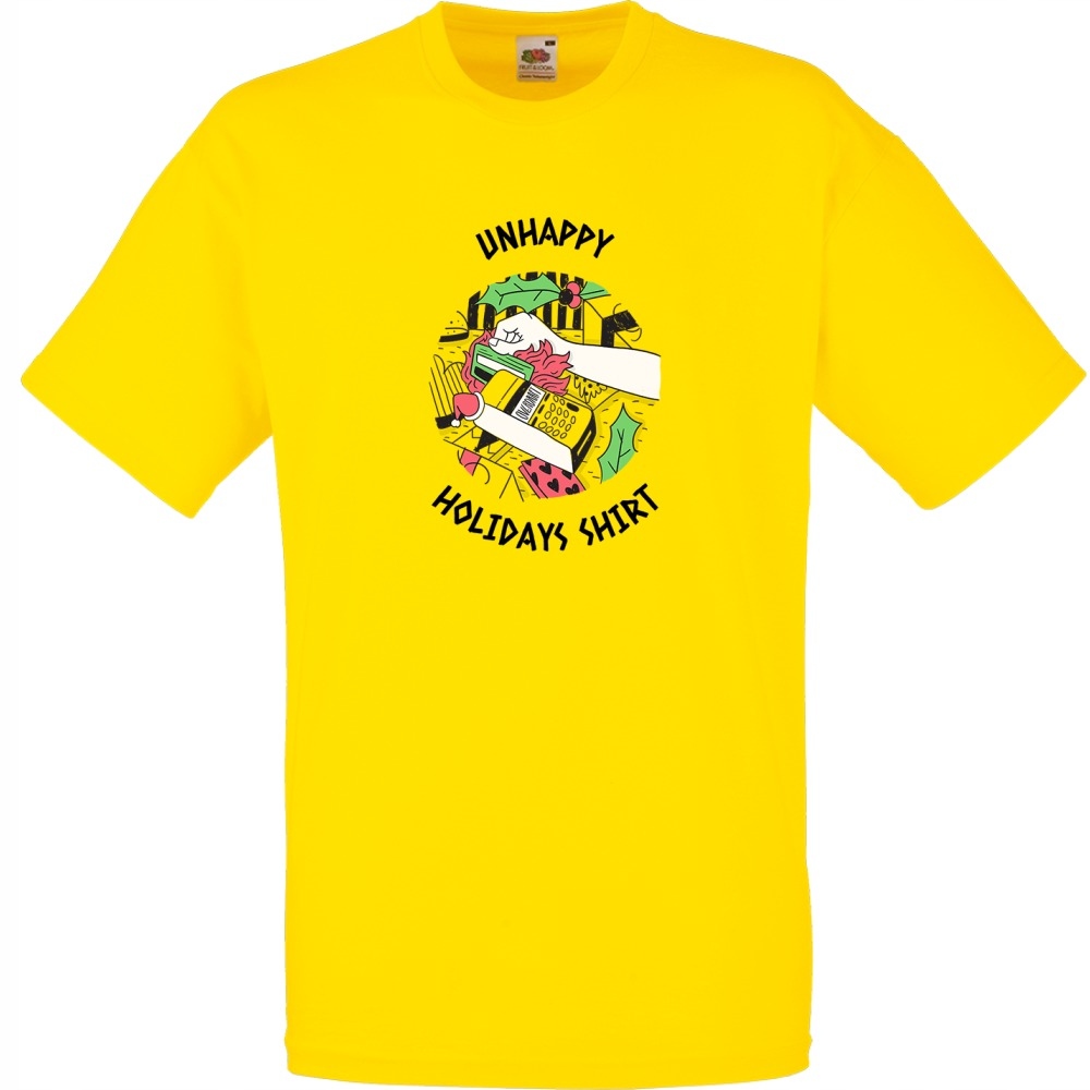 

Koszulka unhappy holiday shirt XXL żółta jaskrawa