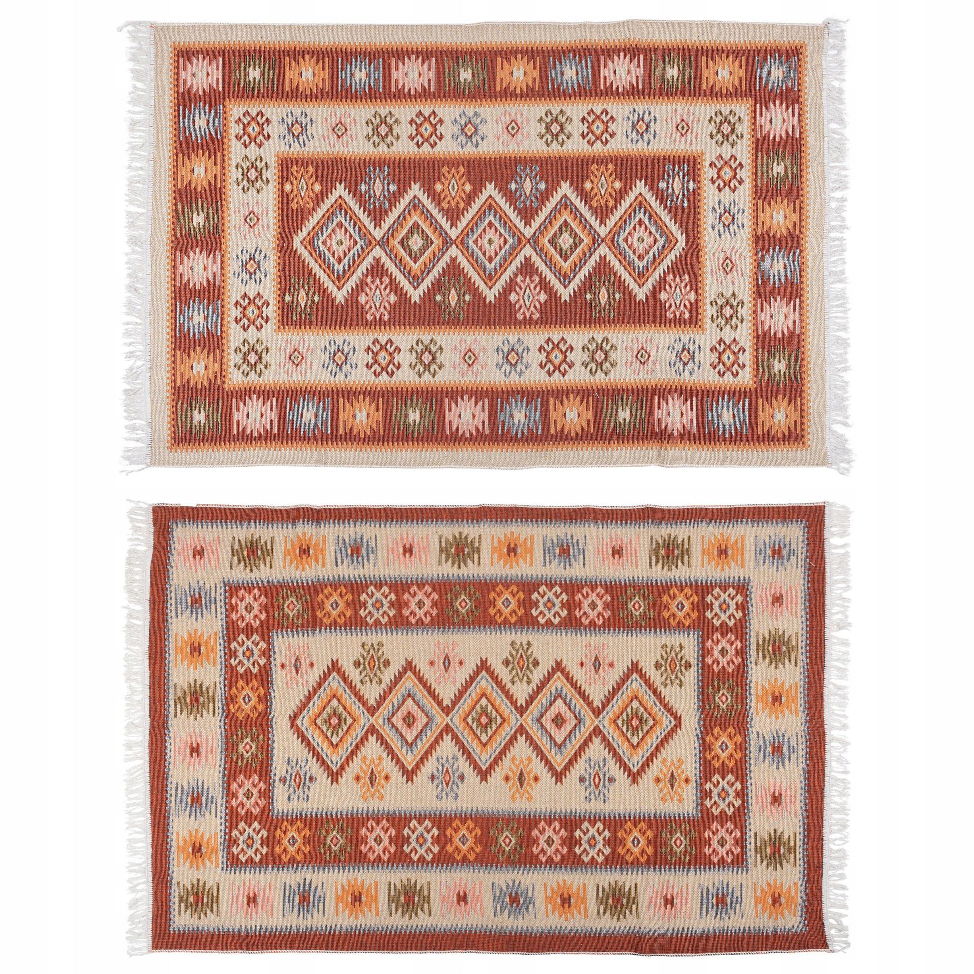 Koberec kilim tkaný oboustranný vzor 120 x 180 cm terra