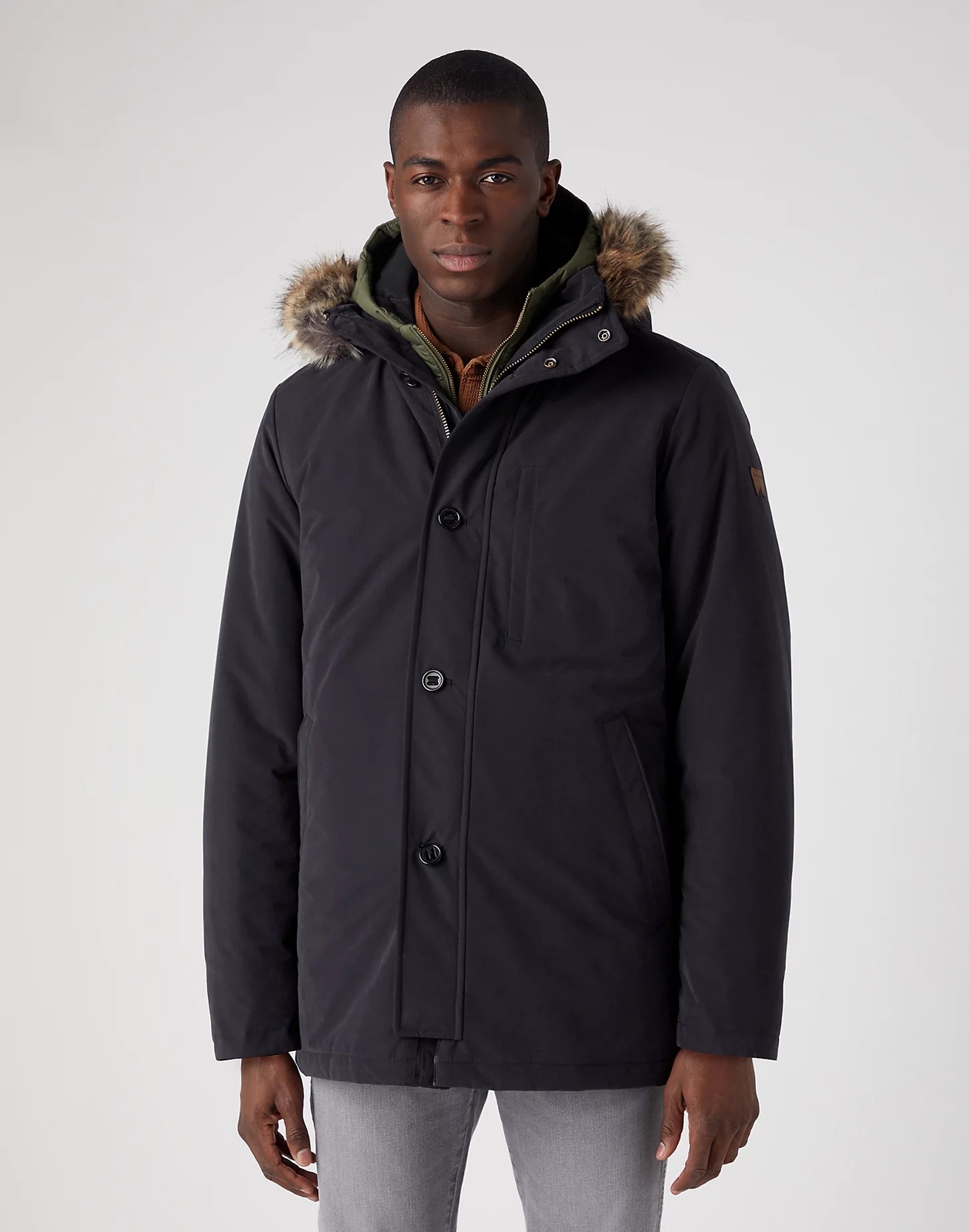 Pánská péřová bunda Wrangler 2 In 1 Parka Jacket Black 112341094 M