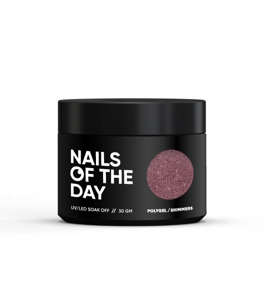 Nailsoftheday Polygel shimmer 05 ciemno-różowy akrylożel z drobinką