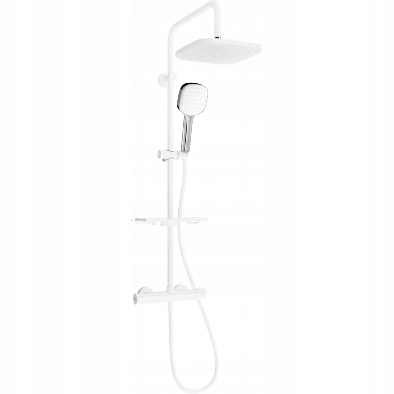 Mexen KT33 stenová sprchová súprava s dažďovými tryskami a batériou, biela