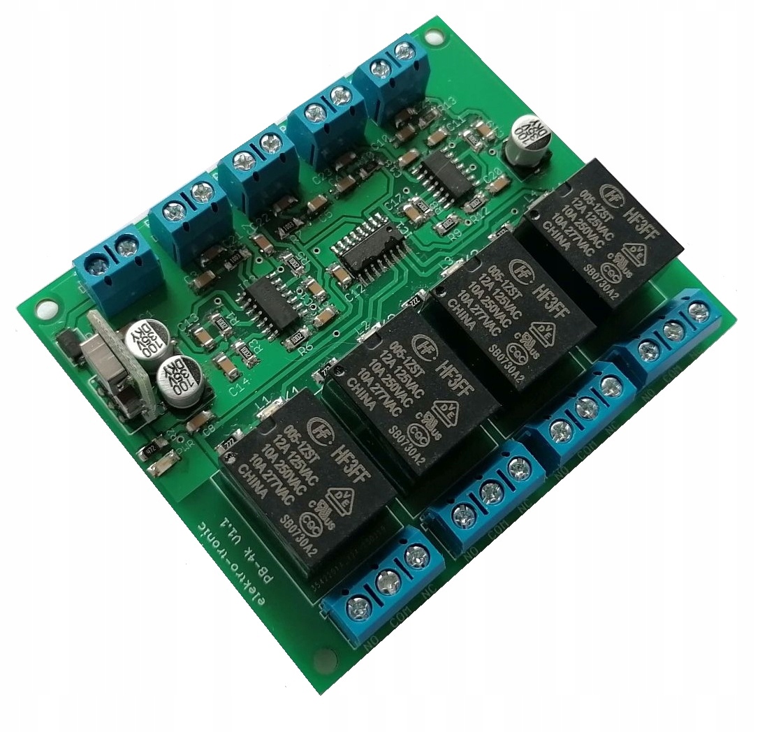 Przekaźnik bistabilny zatrzaskowy 6-30VDC 4 kanały Wysokość 25 mm