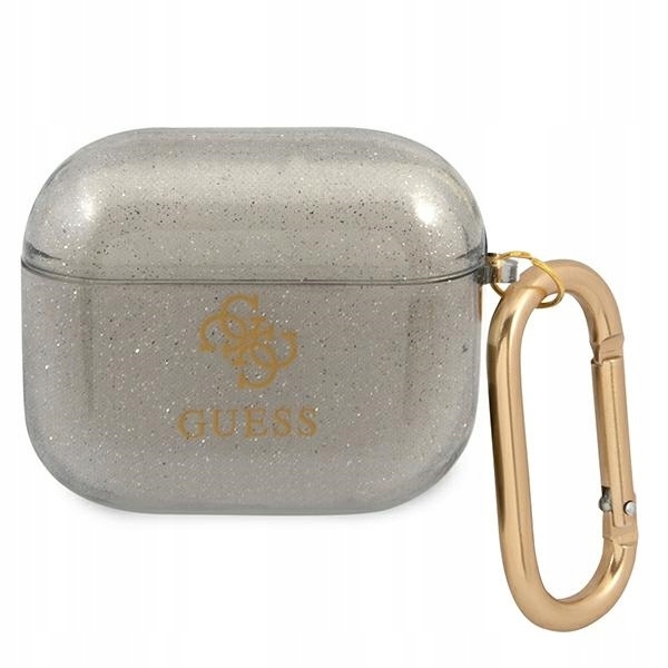 Guess GUA3UCG4GK AirPods 3 cover černá/černá Glitter Collection