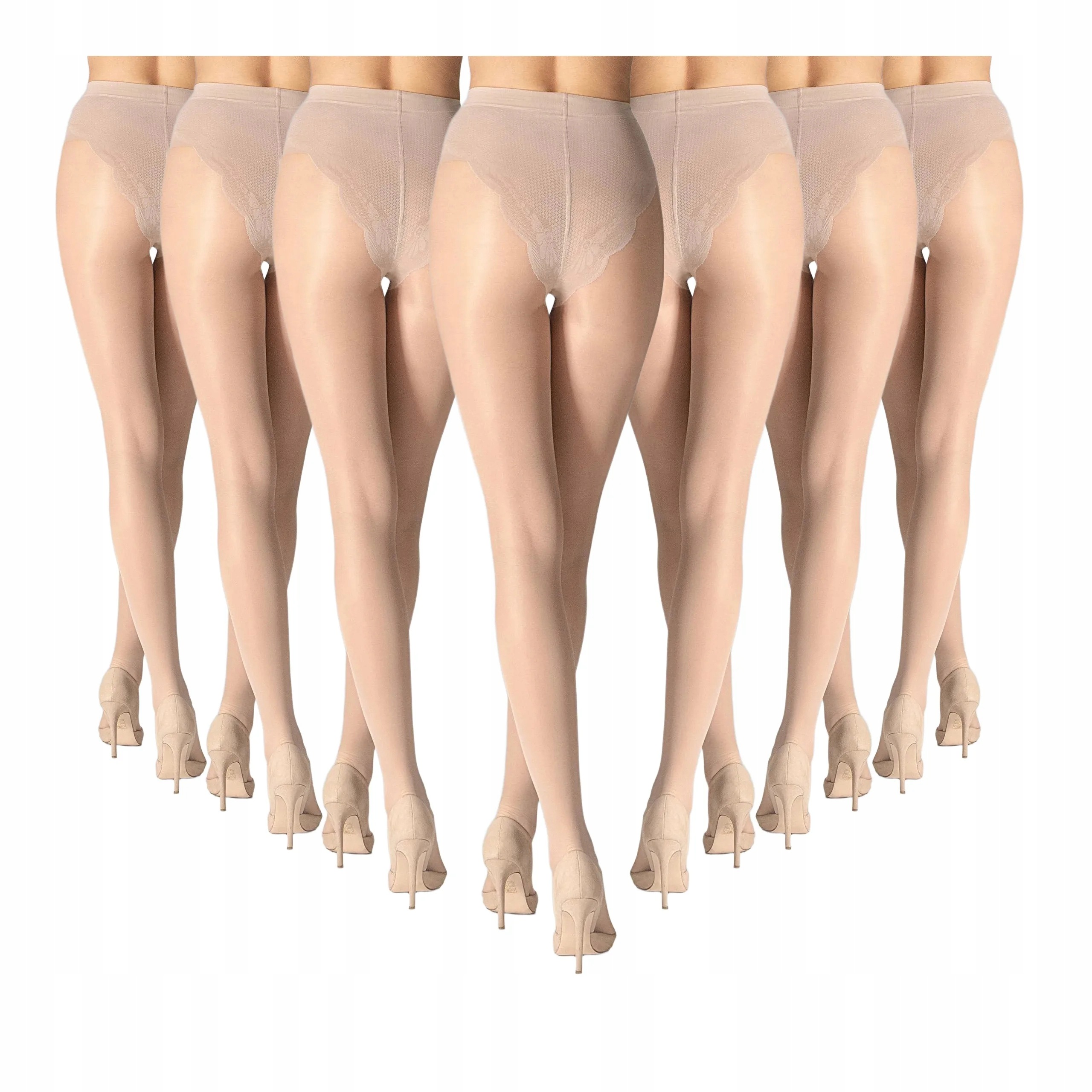 7 párů Punčocháče s modelovací částí 7x Natural 5-XL
