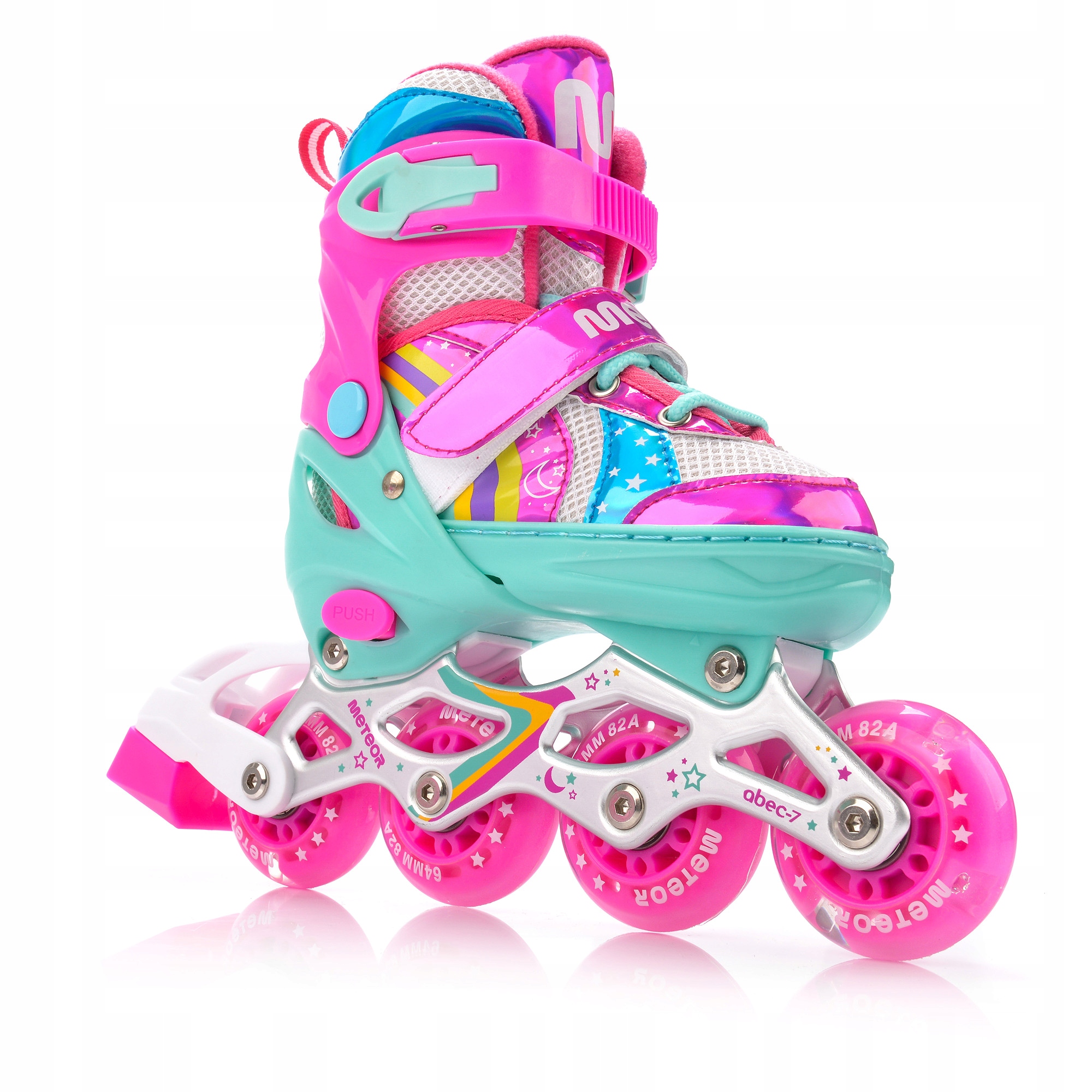 Rolki 4w1 LED Łyżwy Wrotki Rolko-Wrotki regulowane Meteor rozmiar M 34-37 Rozmiar 34-37