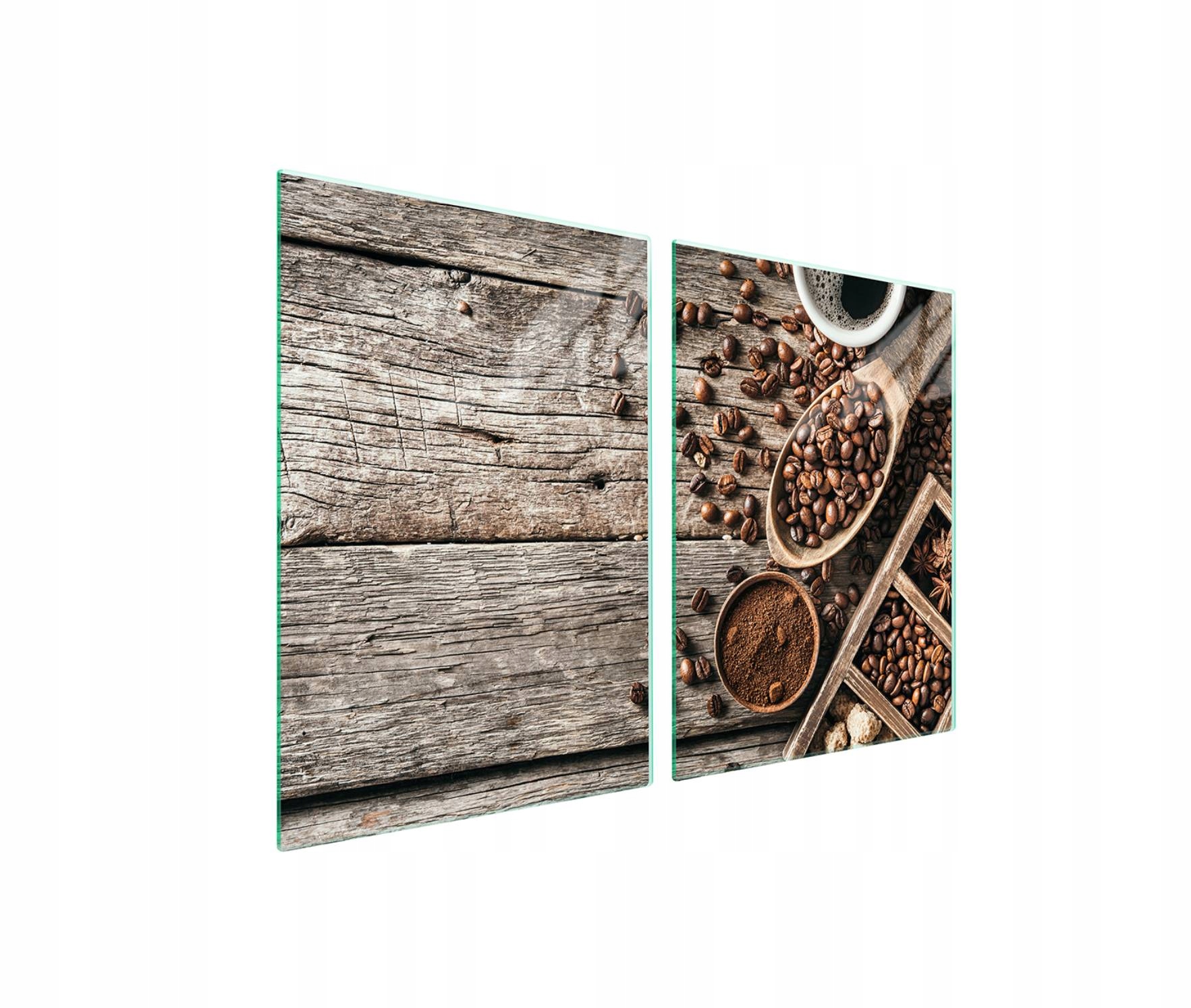 Skleněná ochranná deska na sporák 2x45x52 Káva na zeď 7v1