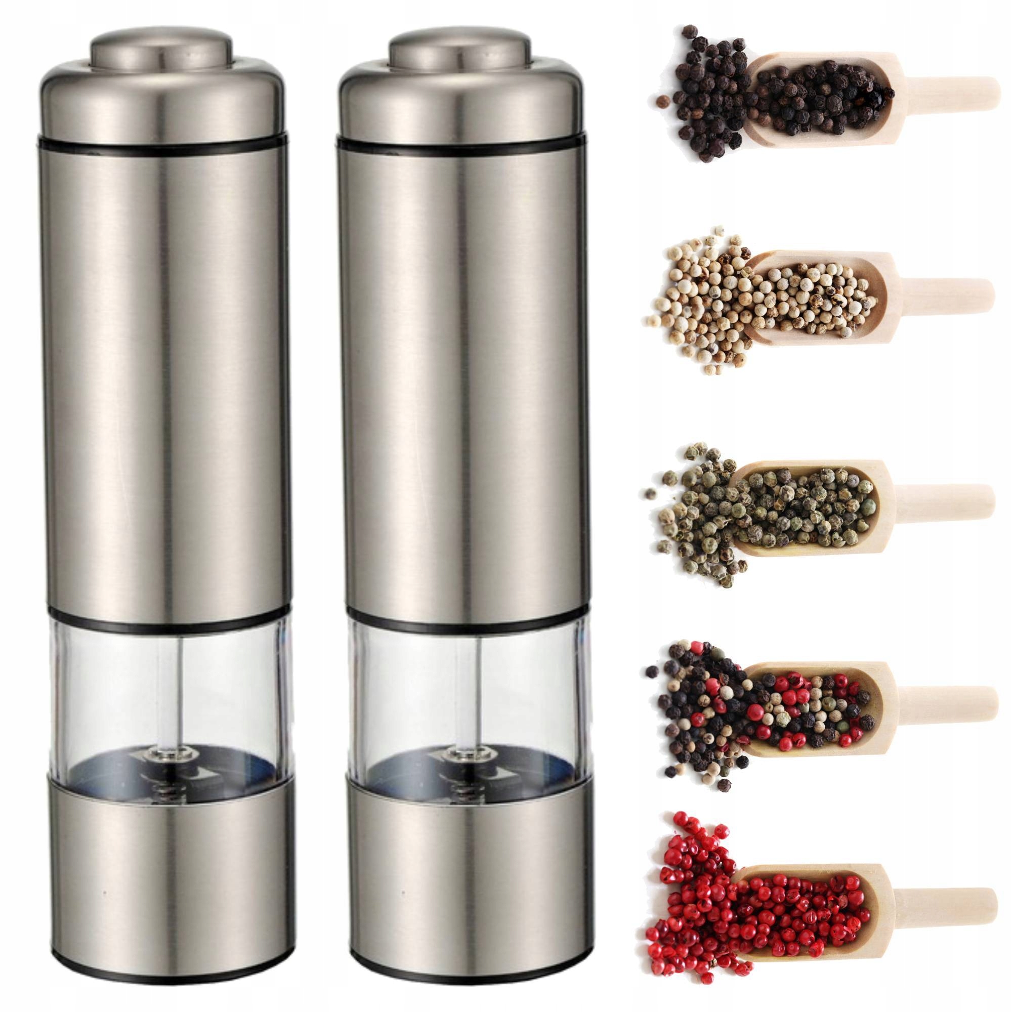 ZESTAW MŁYNKÓW ELEKTRYCZNYCH 2SZT SÓL PIEPRZ