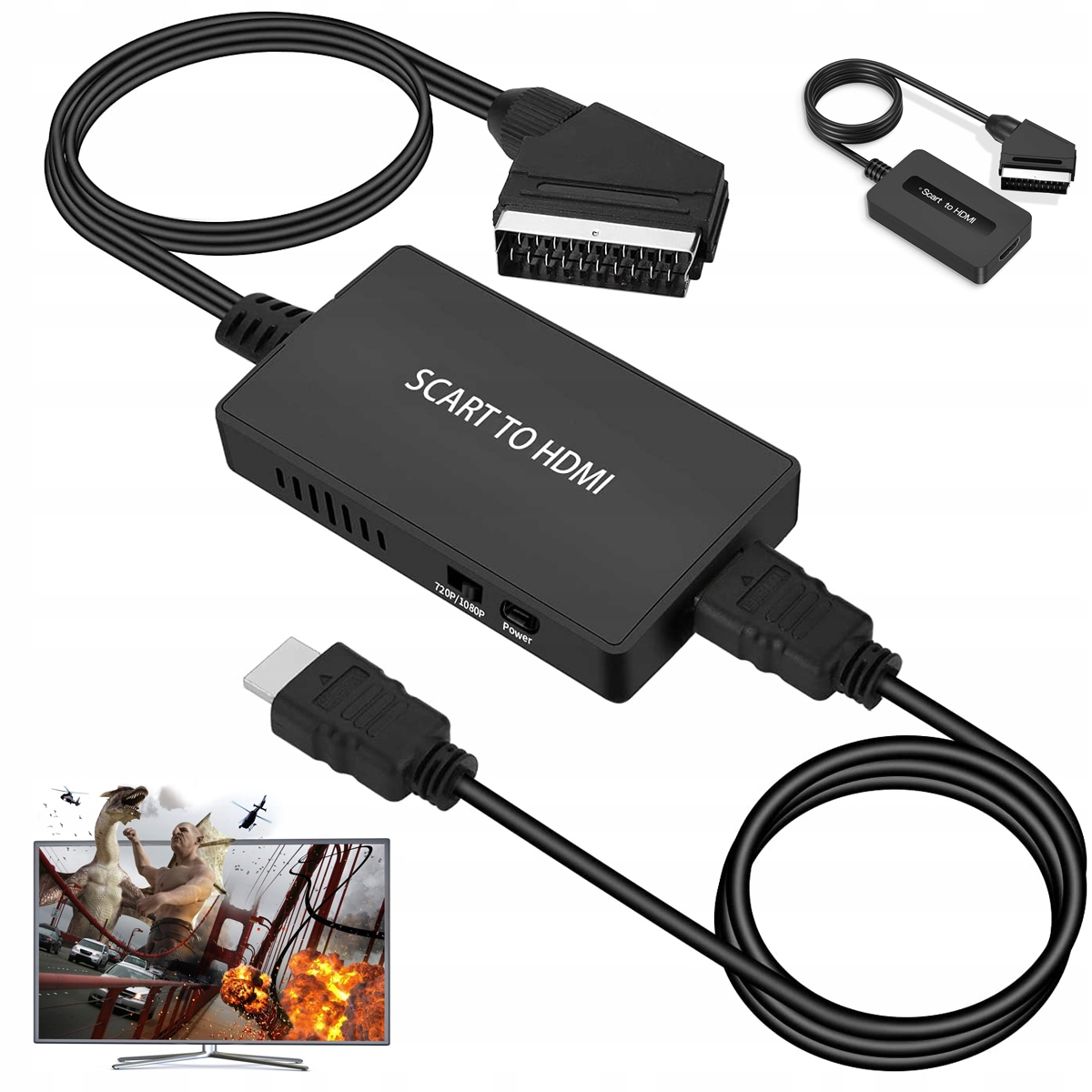 

Konwerter Wideo Scart Na Hdmi+kabel Hd 1080P/720P
