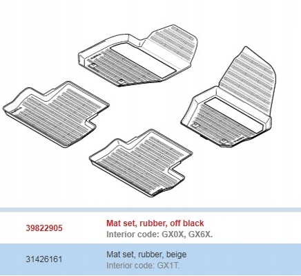 DYWANIKI GUMOWE VOLVO XC60 2009-2017 ORYGINALNE Producent Volvo OE