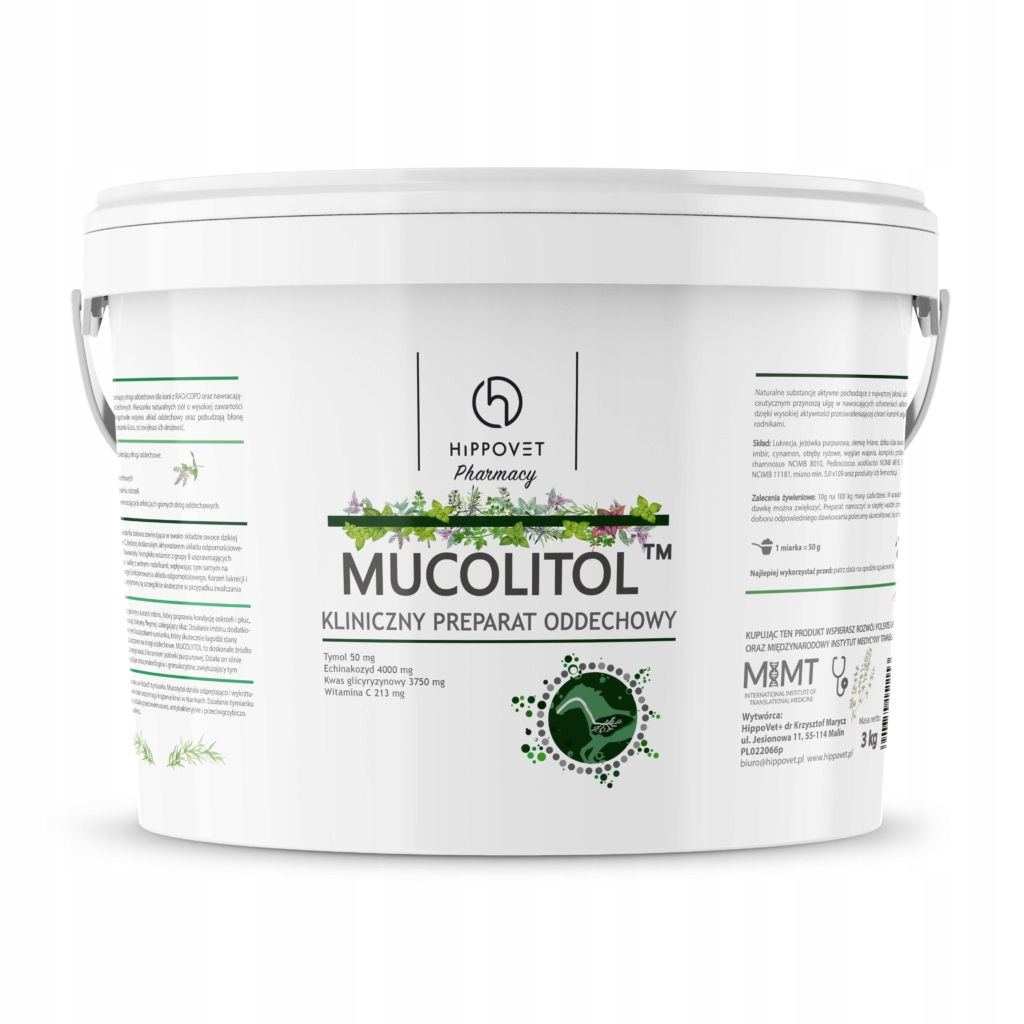 Hippovet Pharmacy Mucolitol 3 Kg Suplement Na Oddychanie