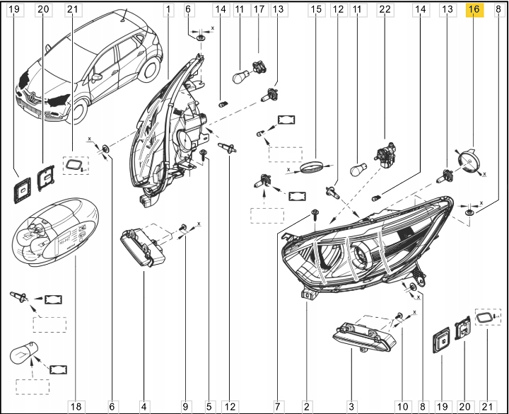 заглушка фара Dacia Duster LOGAN II SANDERO 260290441R