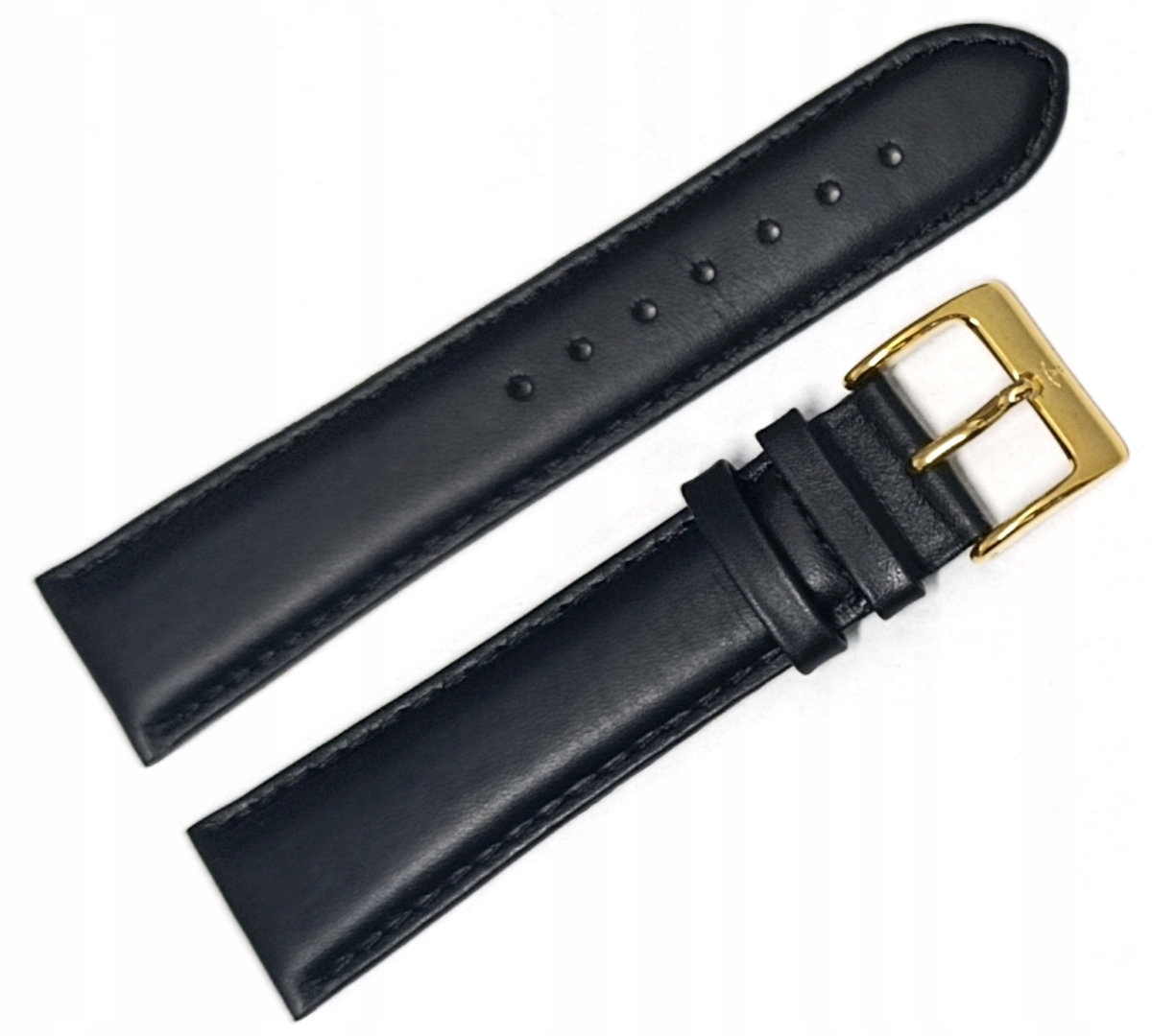 Originální Černý Kožený Řemínek Na Hodinky Atlantic Seahunter 23 mm Hladký
