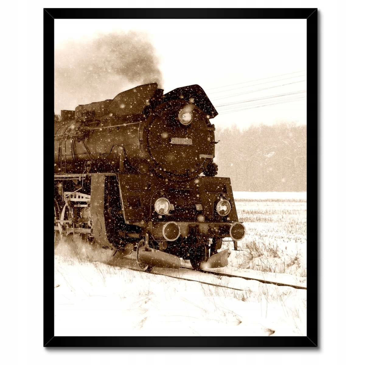 Plakáty v rámu 40x50 Parovoz Ol4959 ve sněhové bouři