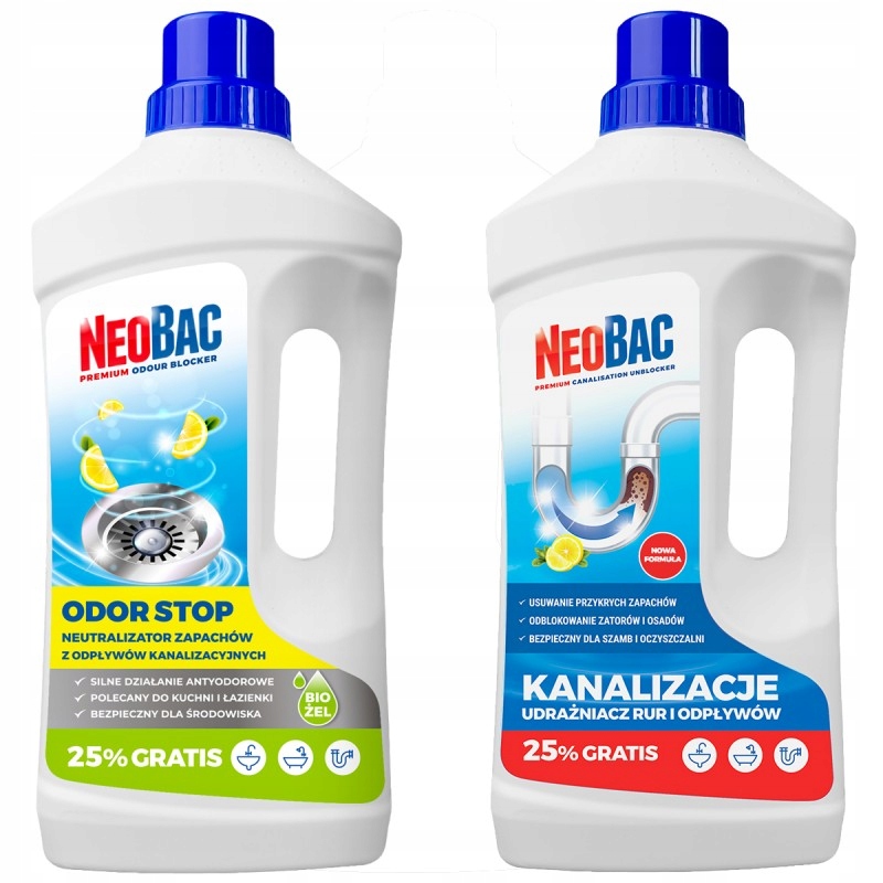 

NeoBac Bio Udrażniacz Kanalizacji Rur Odor Stop