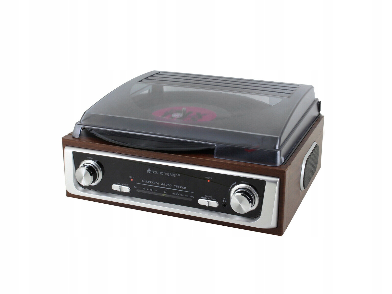 GRAMOFON RETRO Z RADIEM FM I WBUDOWANYMI GŁOŚNIKAMI SOUNDMASTER PL196H Model PL196H