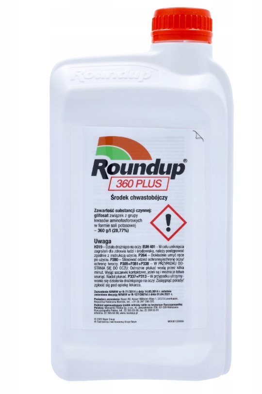 ŚRODEK NA CHWASTY ROUNDUP 360 PLUS GLIFOSAT RANDAP 1L CHWASTOBÓJCZY MOCNY EAN (GTIN) 5906952300036