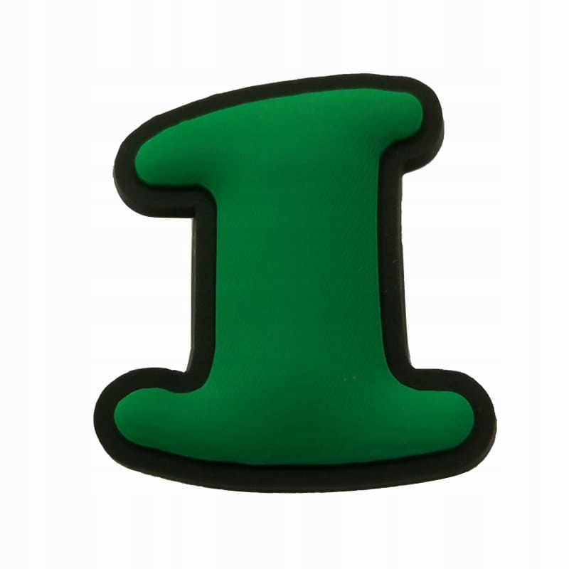 

Cyfra 1 zielona przypinka do crocs, ozdoba, kroksy