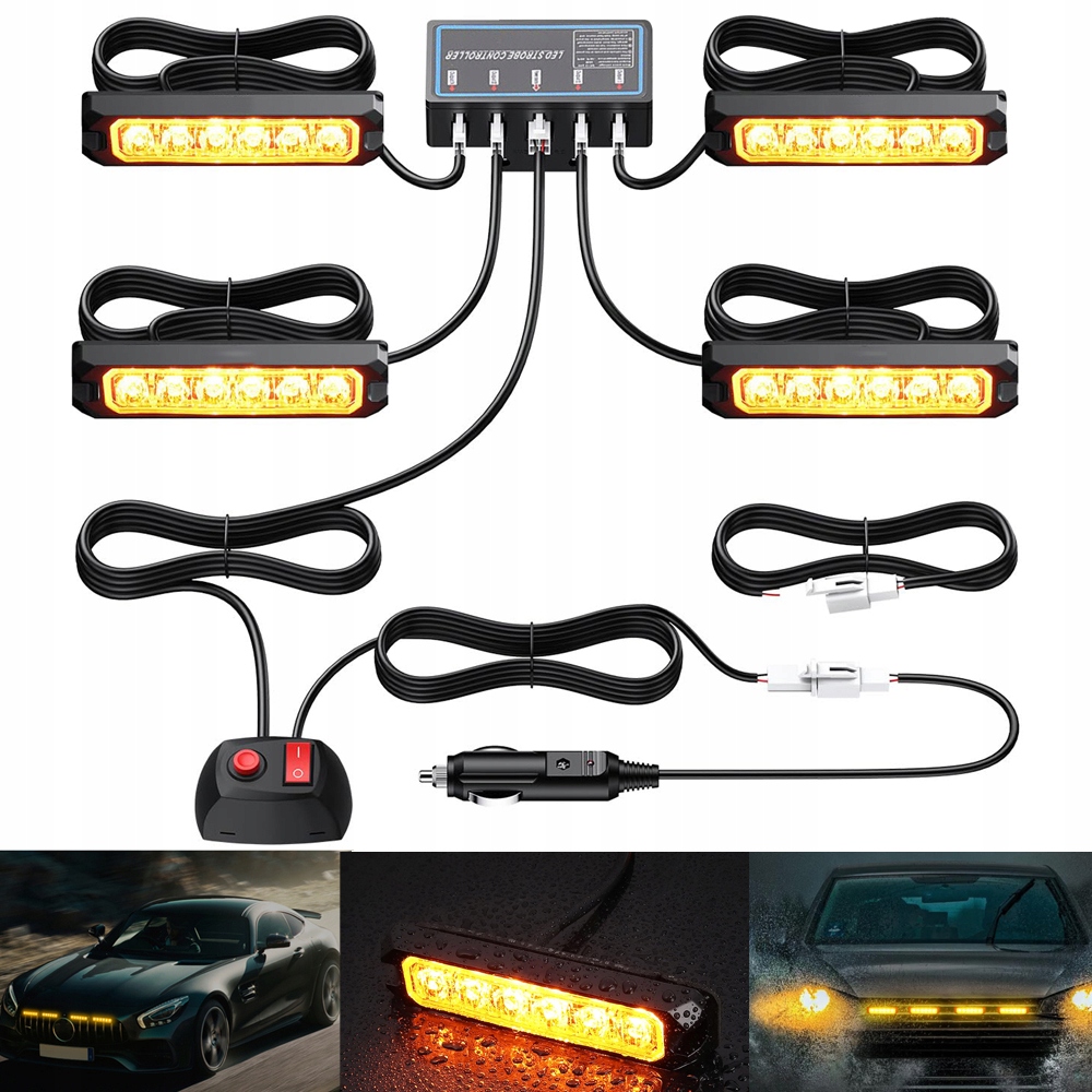 Stroboskopické Výstražné Lampy 6 Led Blikající Nouzové 12V 24V 4KS