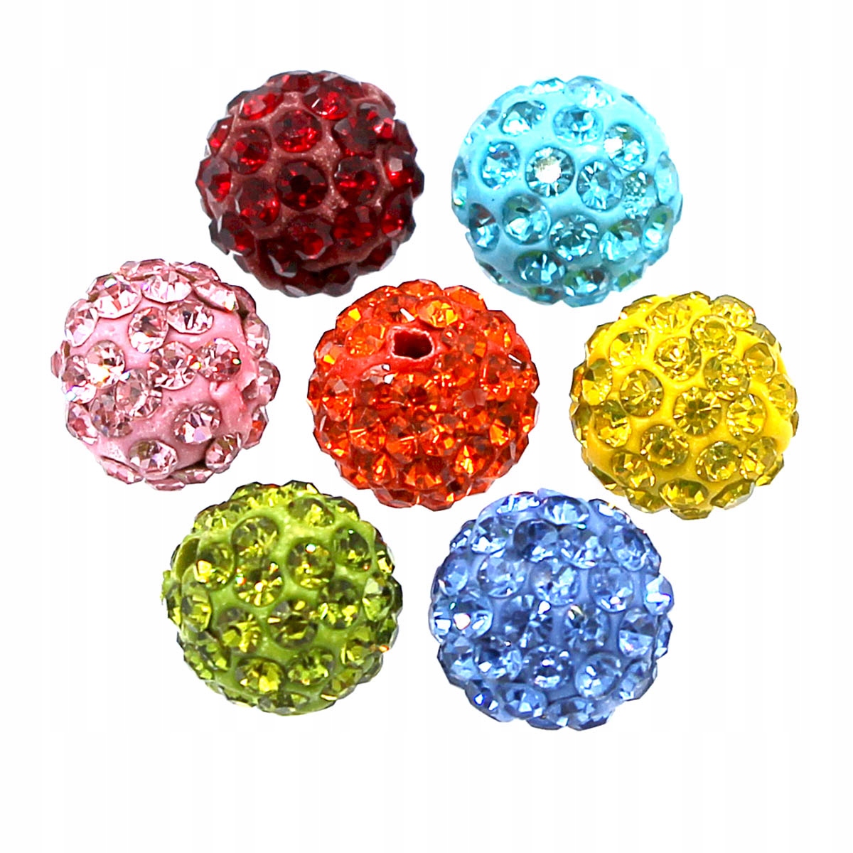 Nowe Koraliki Shamballa 10mm 10szt MIX