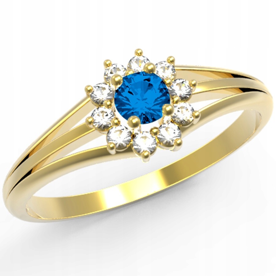 Zlatý Prstýnek Květ S Safírem Zlato 585 Flora Sapphire