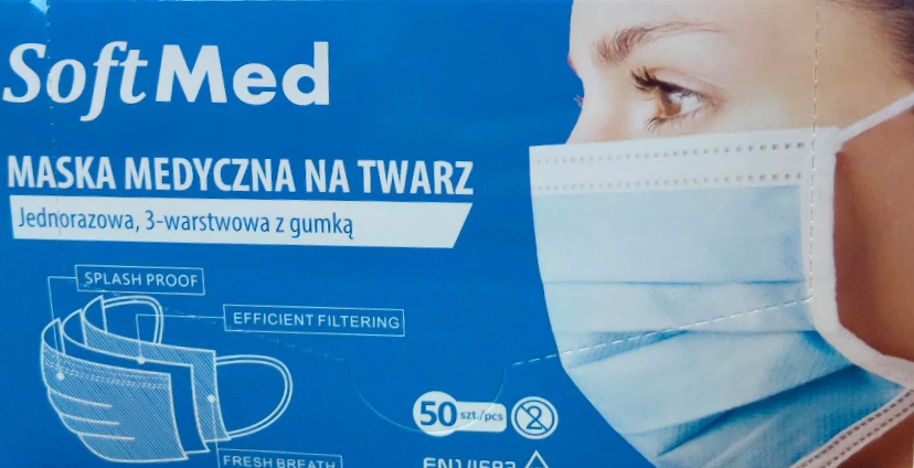 

Maseczka medyczna typ II 50szt. niebieska z gumką