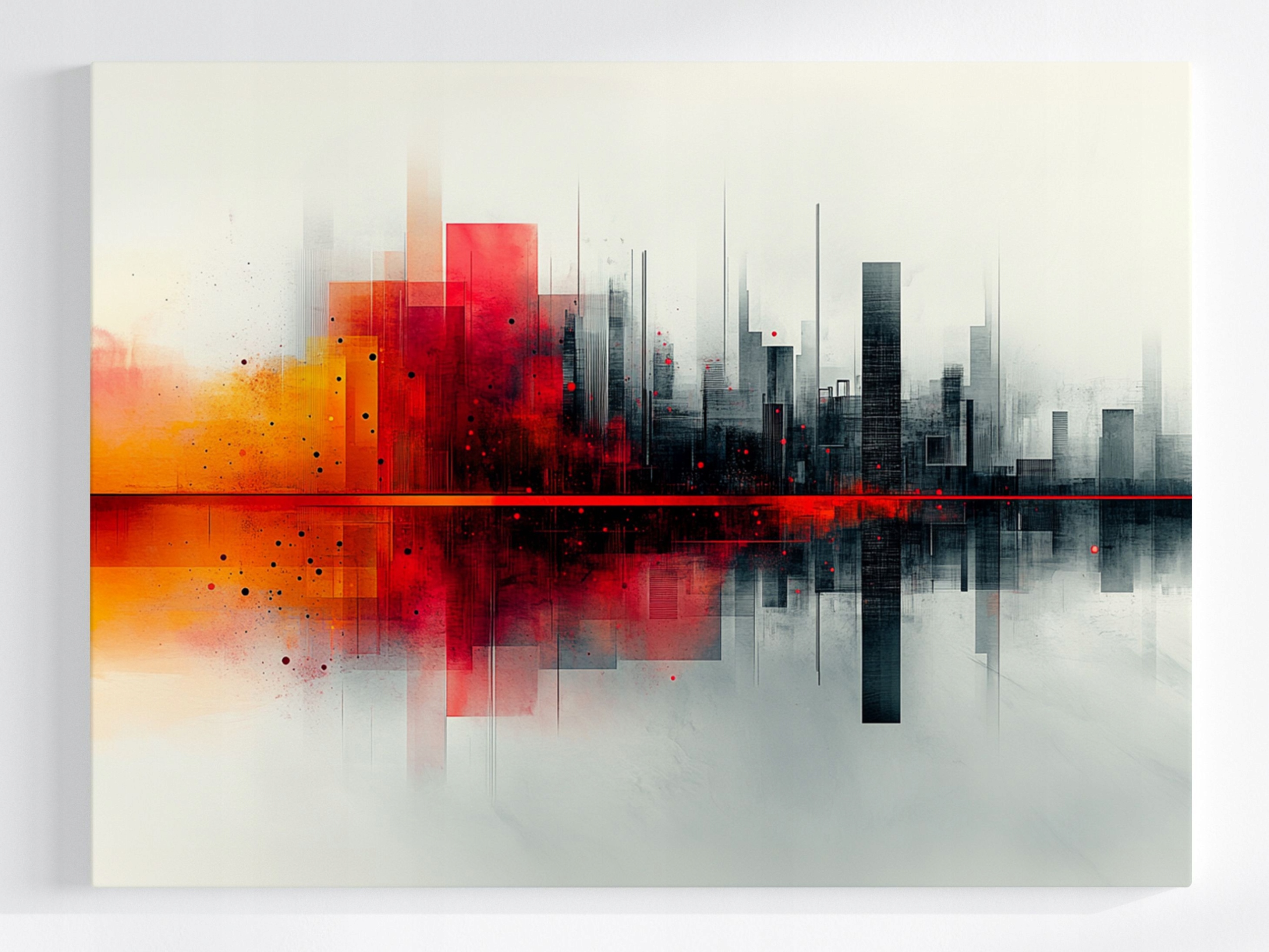 Obraz Na Plátně Canvas Město Panorama Metropole Odraz Grafika 100x75