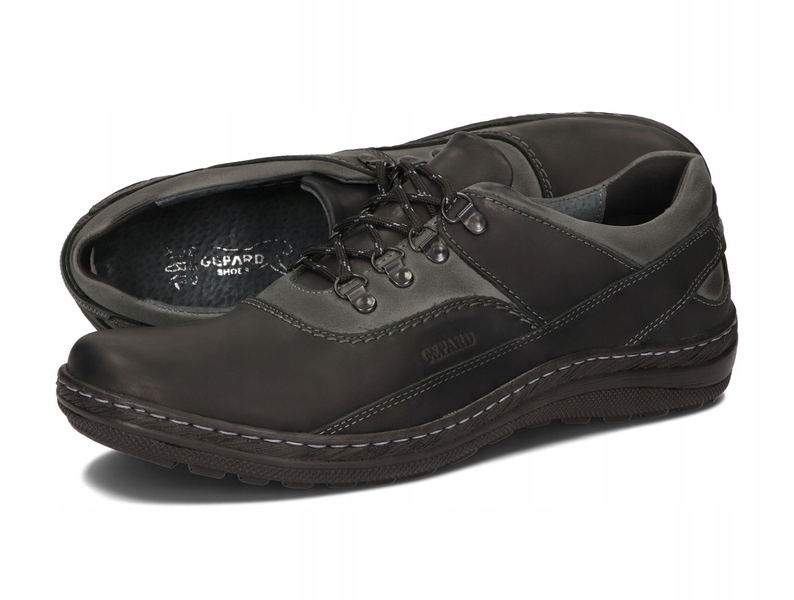 BUTY MĘSKIE TREKKINGOWE SKÓRA PÓŁBUTY 87 CZARNY 41 Rozmiar 41