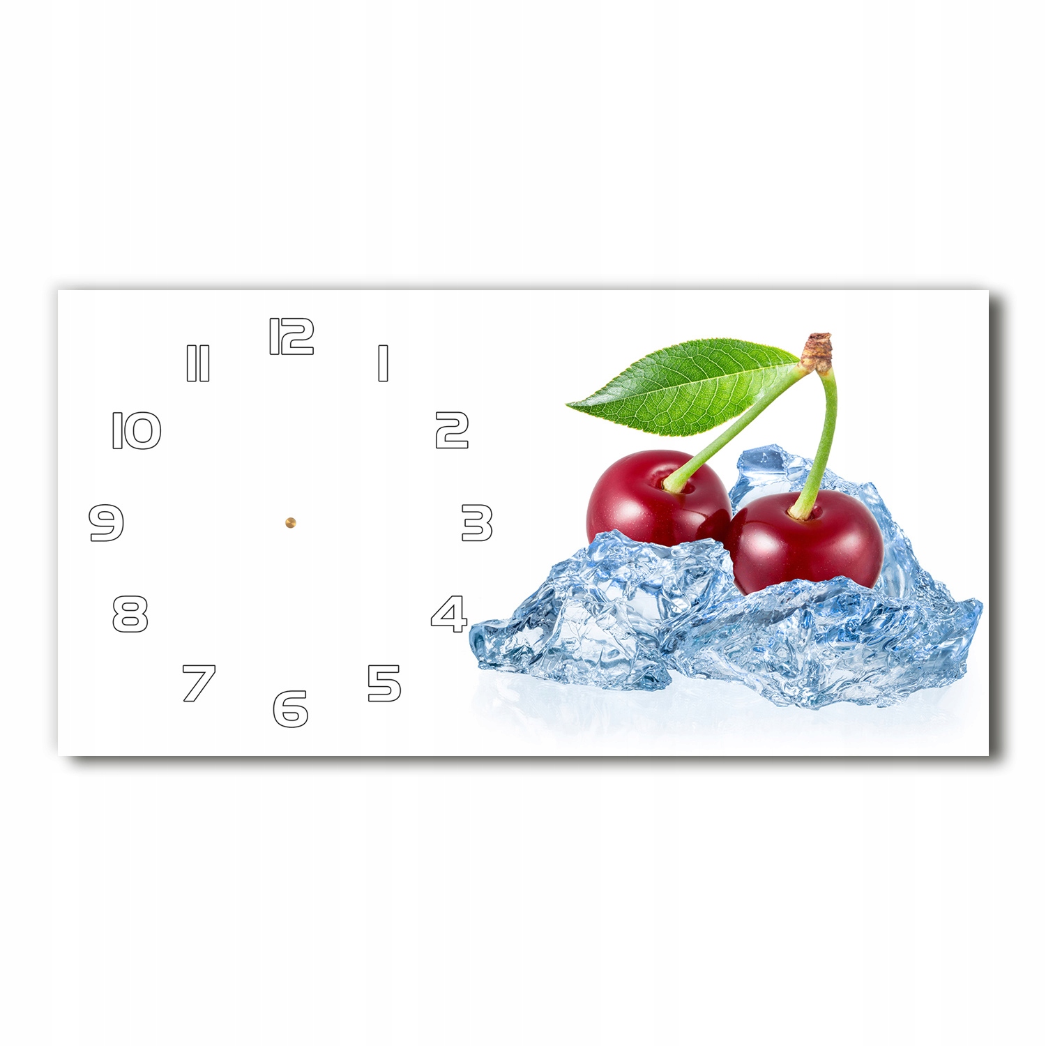 

Zegar ścienny szklany cichy Wiśnia z lodem 60x30cm