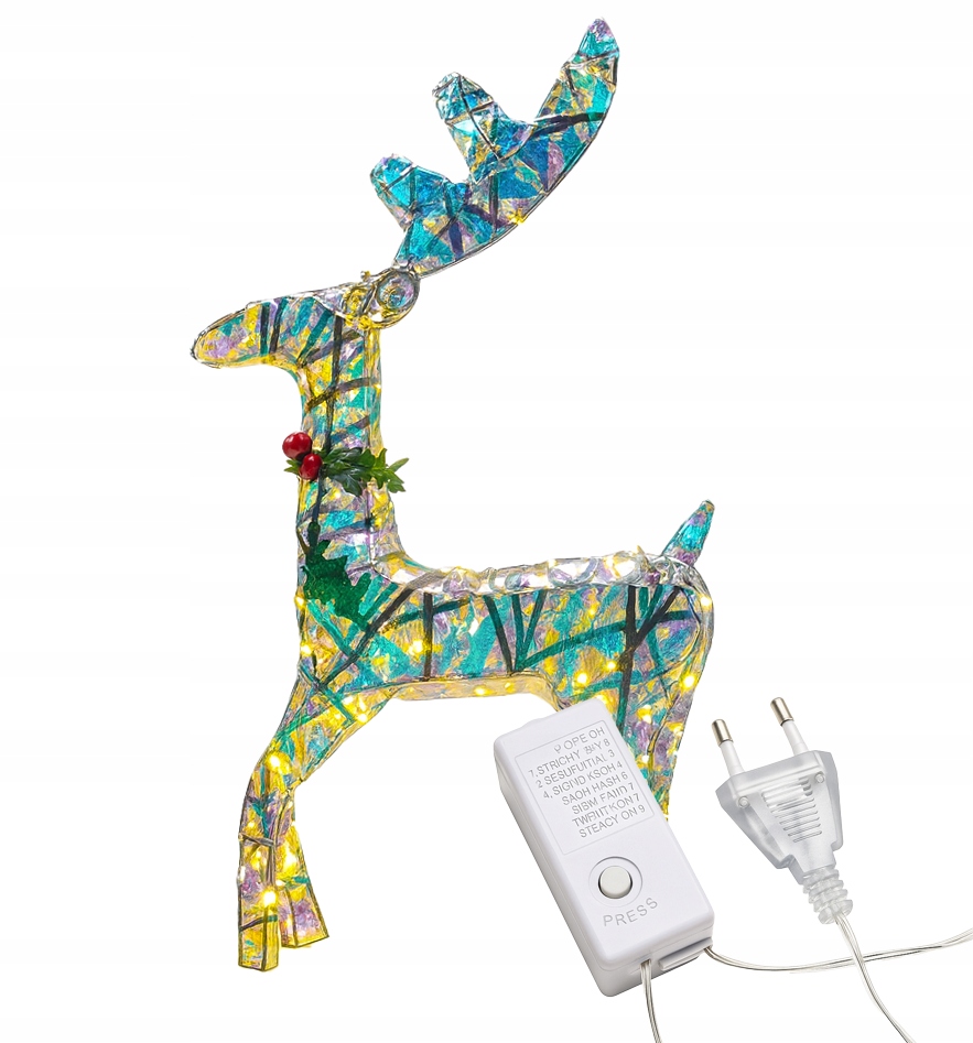 Velký Sob Led 8 Funkcí Svícení Dekorace Vánoční Ozdoba Elektřina