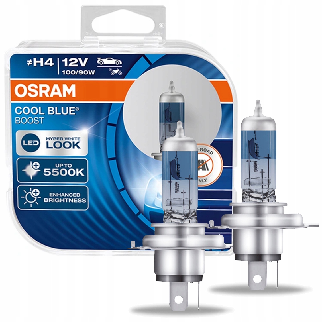 

2x H4 Osram Żarówki 5500K Cool Blue Hyper Boost