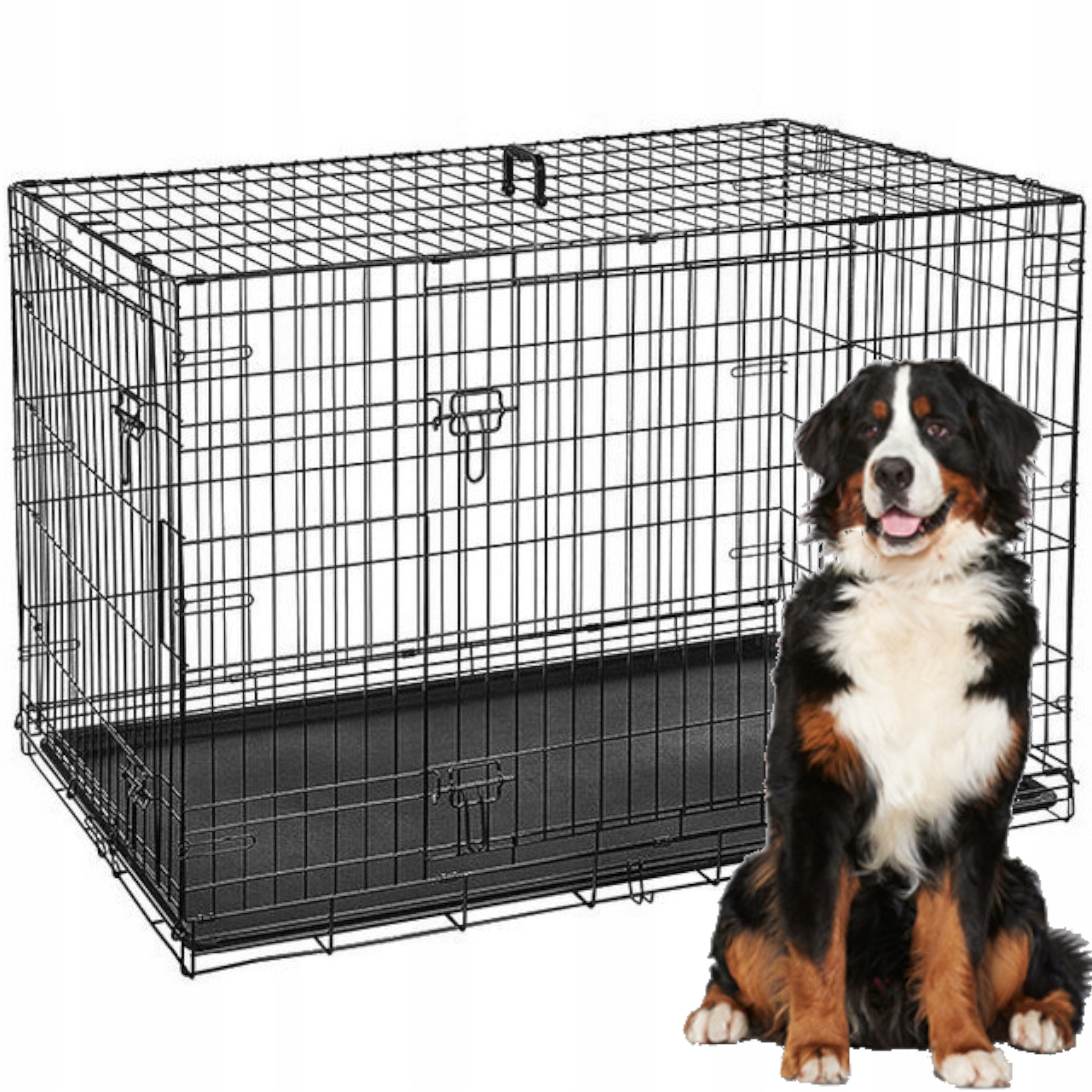 Klatka Dla Psa Zwierząt Metalowa Kennelowa Kojec Transporter XXXL 121x76x82