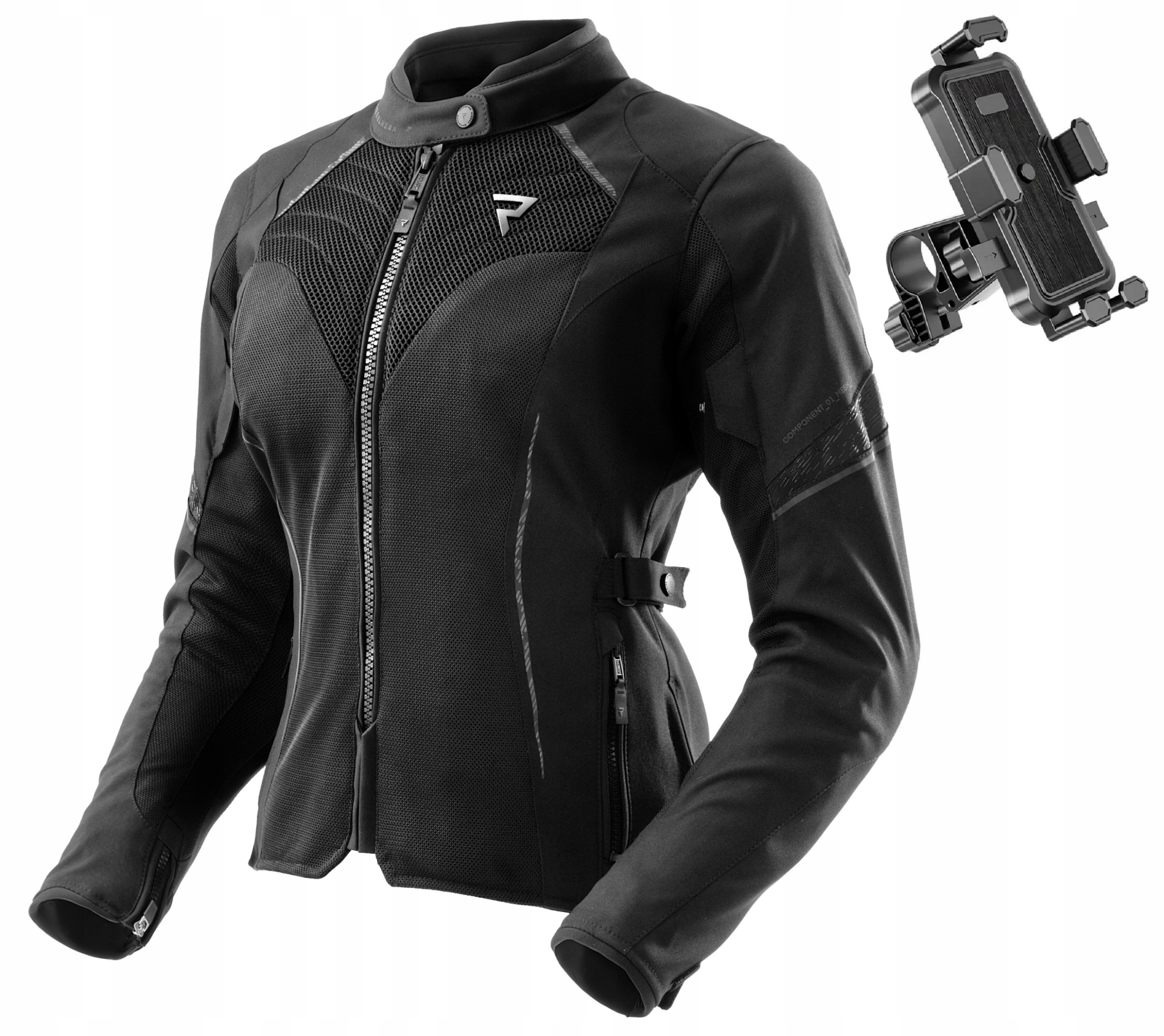 Dámska motocyklová bunda Rebelhorn Jax Lady DL čierna s držiakom zdarma