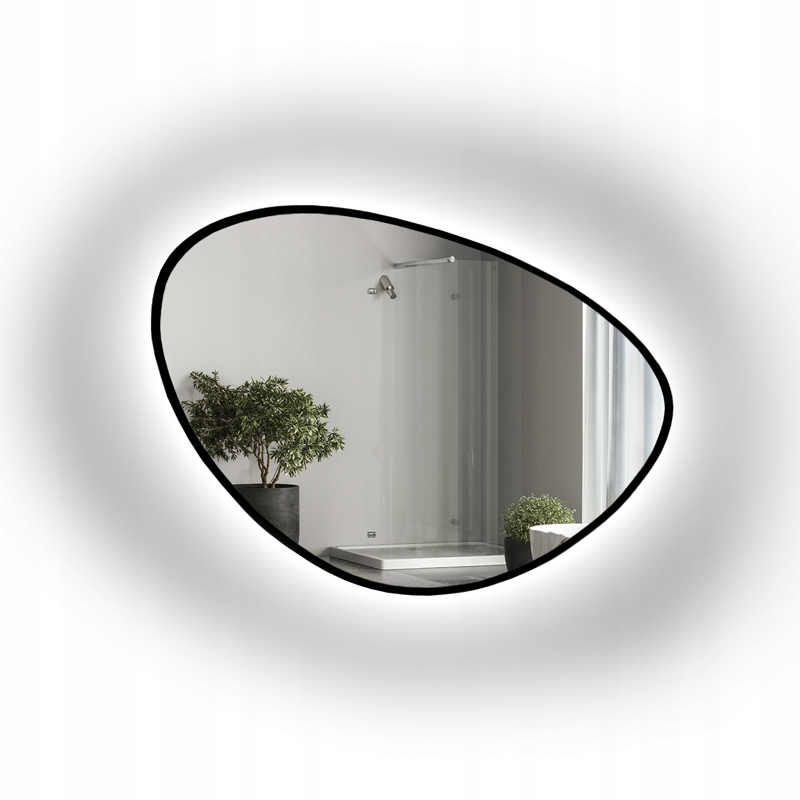 Zrcadlo v černém Mdf rámu s Led diodami 118x90