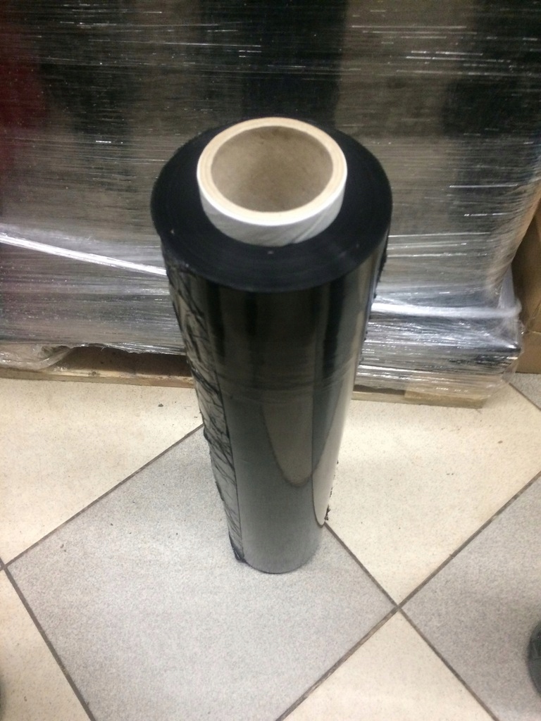 FOLIA STRETCH XXL Realne 3 KG STRECZ CZARNY ROLKA Waga netto folii 2.7 kg