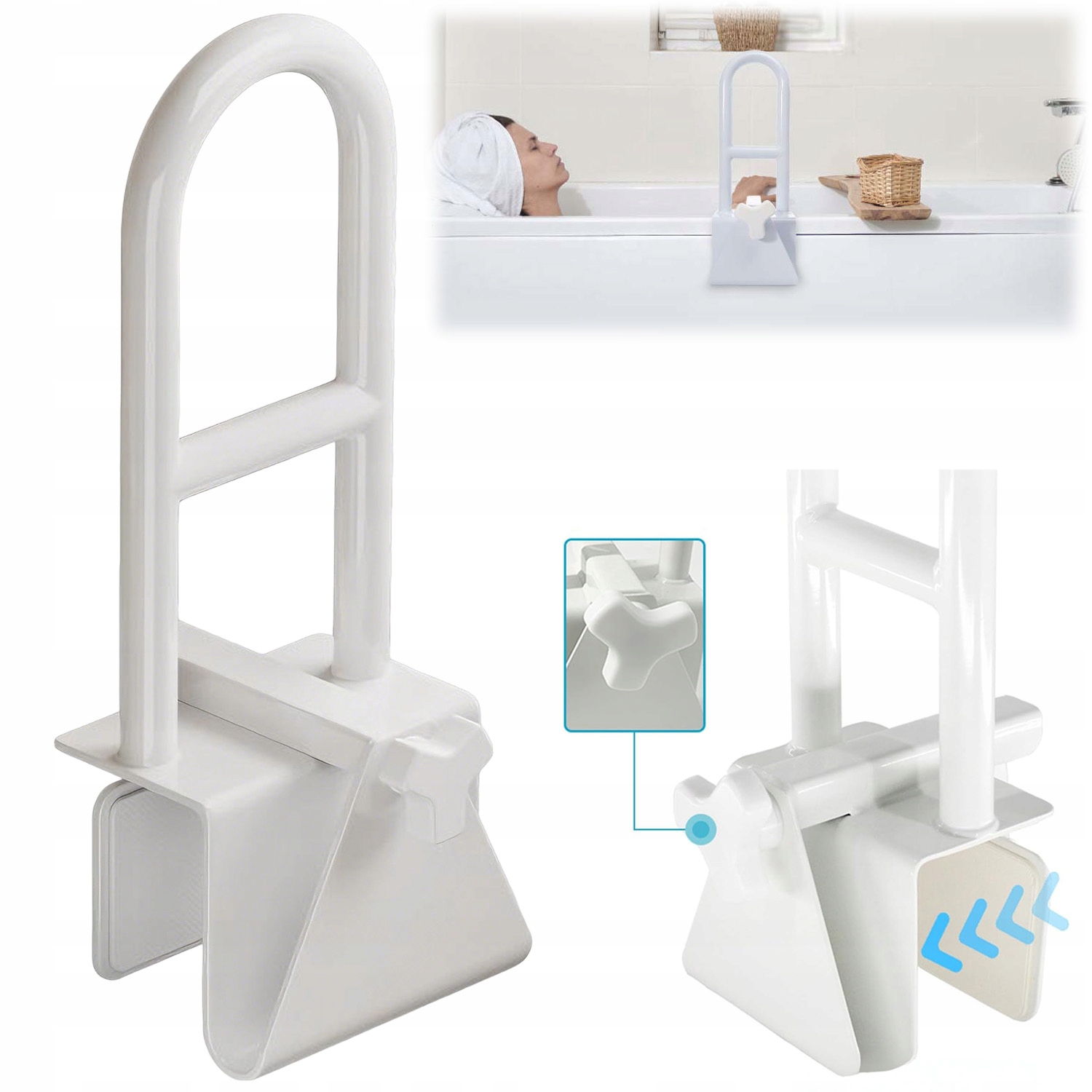 Łazienkowy Poręcz Do Wanny Regulowana Z Podparciem Dla Osób Starszych