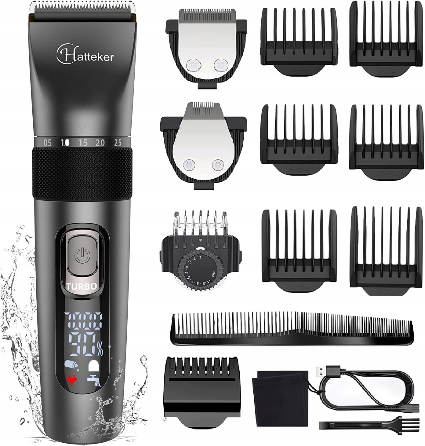 Profesionální zastřihovač vlasů 3v1 Zastřihovač Hatteker RFC-695 Sada