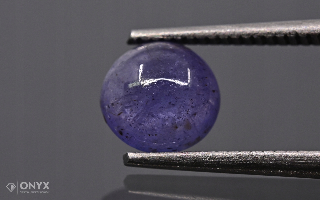 Tanzanit kabošon kulatý fi 6,3 mm