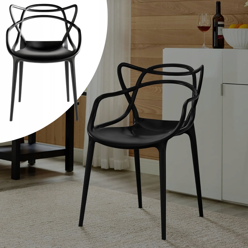 KRZESŁO AŻUROWE NOWOCZESNE SALON JADALNIA TARAS Rodzaj nóg Proste