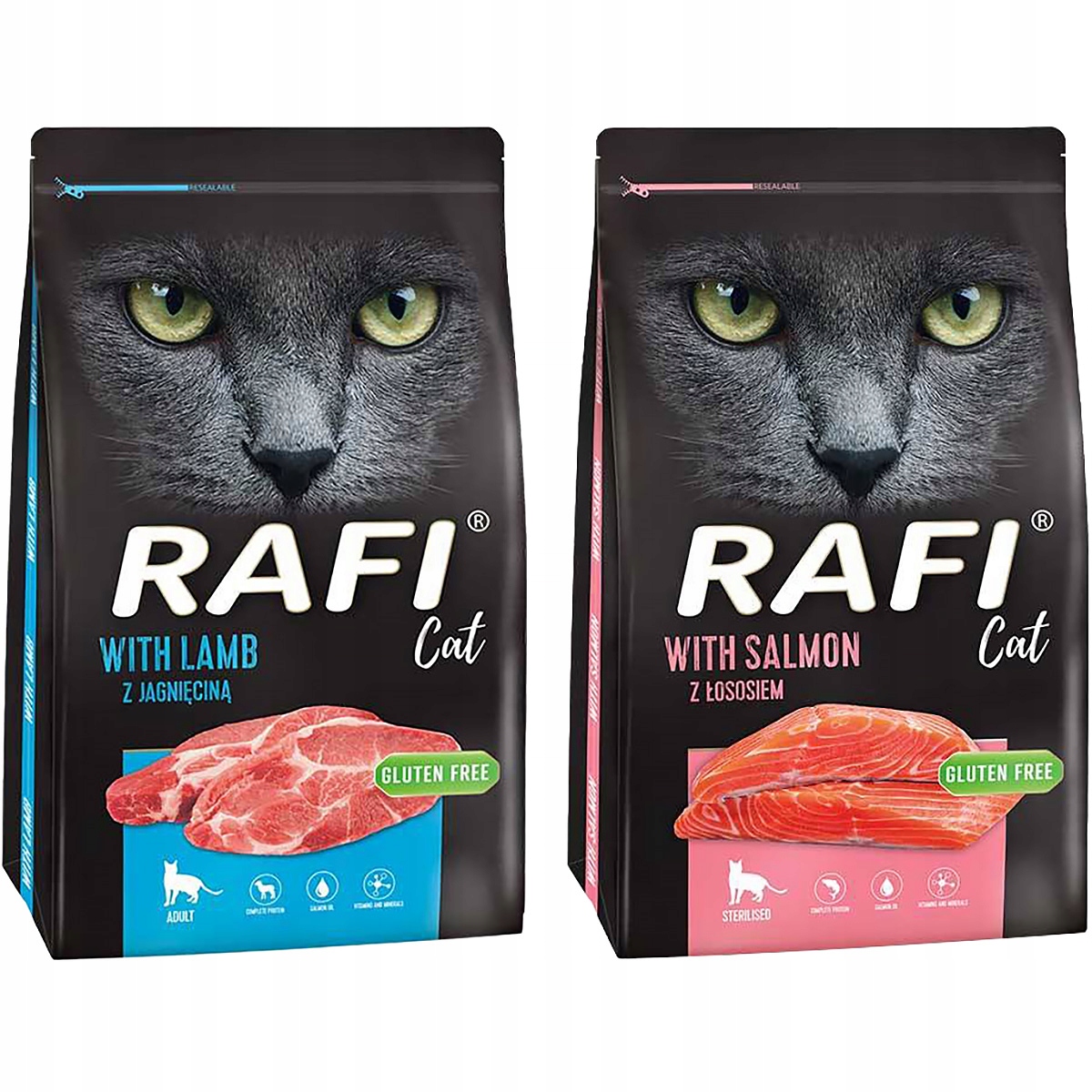 Levně Dolina Noteci Rafi Cat 7 losos krmivo suché krmivo pro kočky 2 x 7 kg