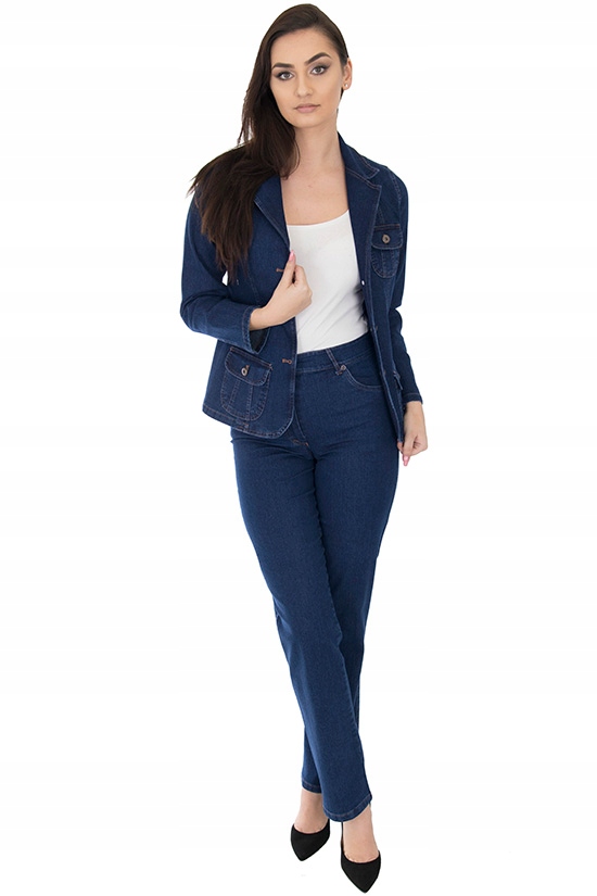 SPODNIE JEANS KLASYCZNE (38-54) KOLORY r.52 Kolor niebieski