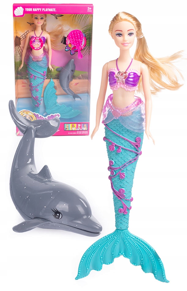 

Lalka Syrenka Ze Świecącym Ogonem, Delfin+syrena
