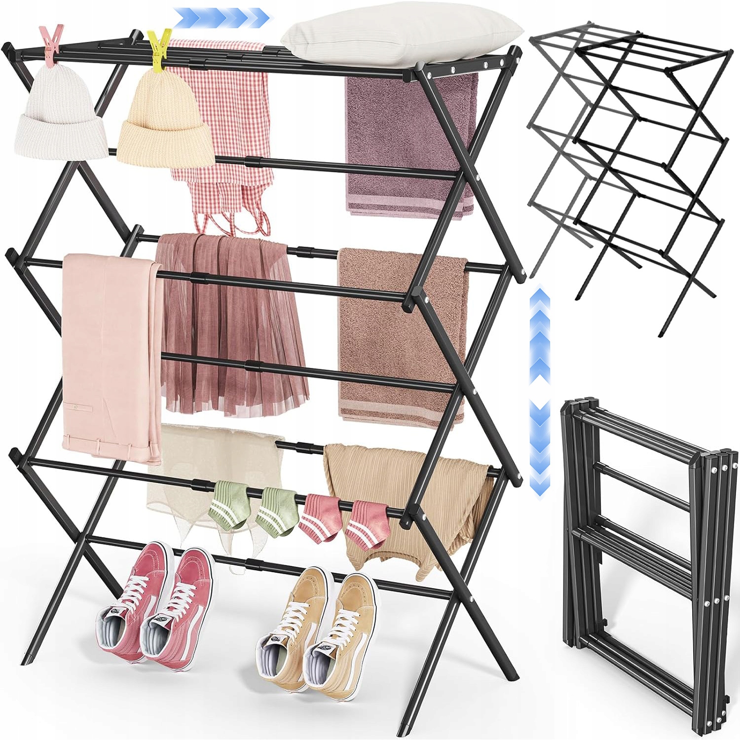 Sušák Na Prádlo, Prádlo, Stojící, Vertikální, Skládací, Teleskopický