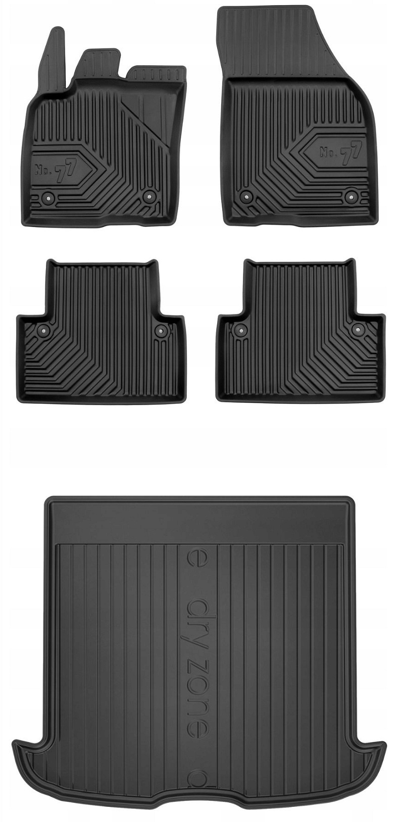 Set 77 Gumové rohože a rohože Volvo V50 od roku 2004-2012