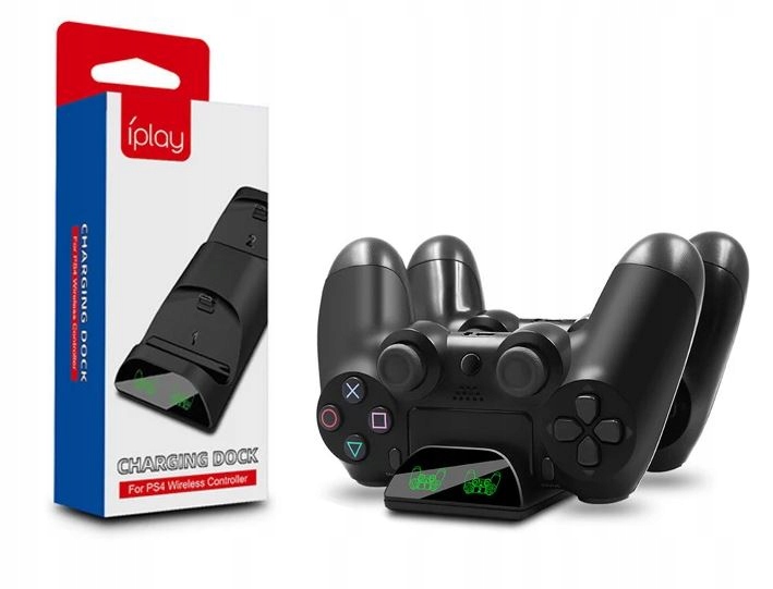 ŁADOWARKA DO PADÓW PS4, WYŚWIETLACZ LED, CZARNY