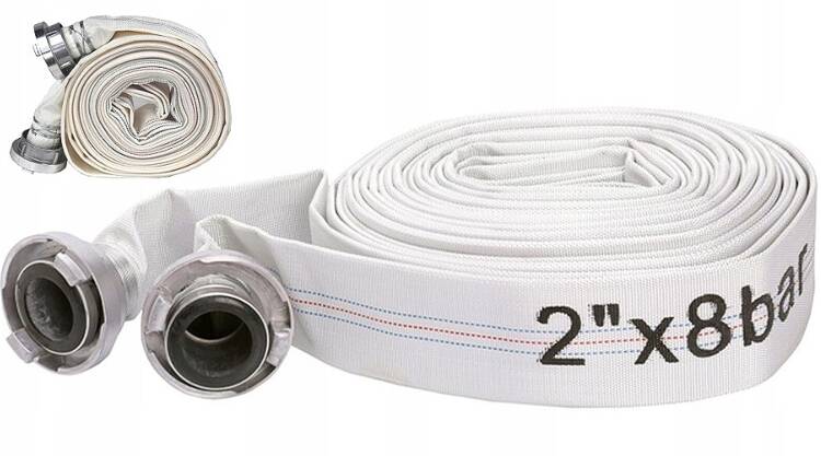 Wąż Strażacki Parciany Do Wody 2 Cale 30m Z Szybkozłączami Do Pompy