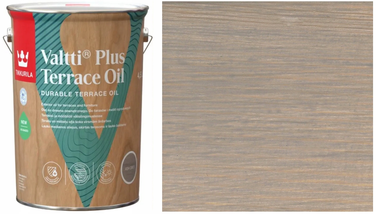 Tikkurila Valtti Plus Terrace Oil 4,5L Ash Grey Popielaty Olej Tarasów