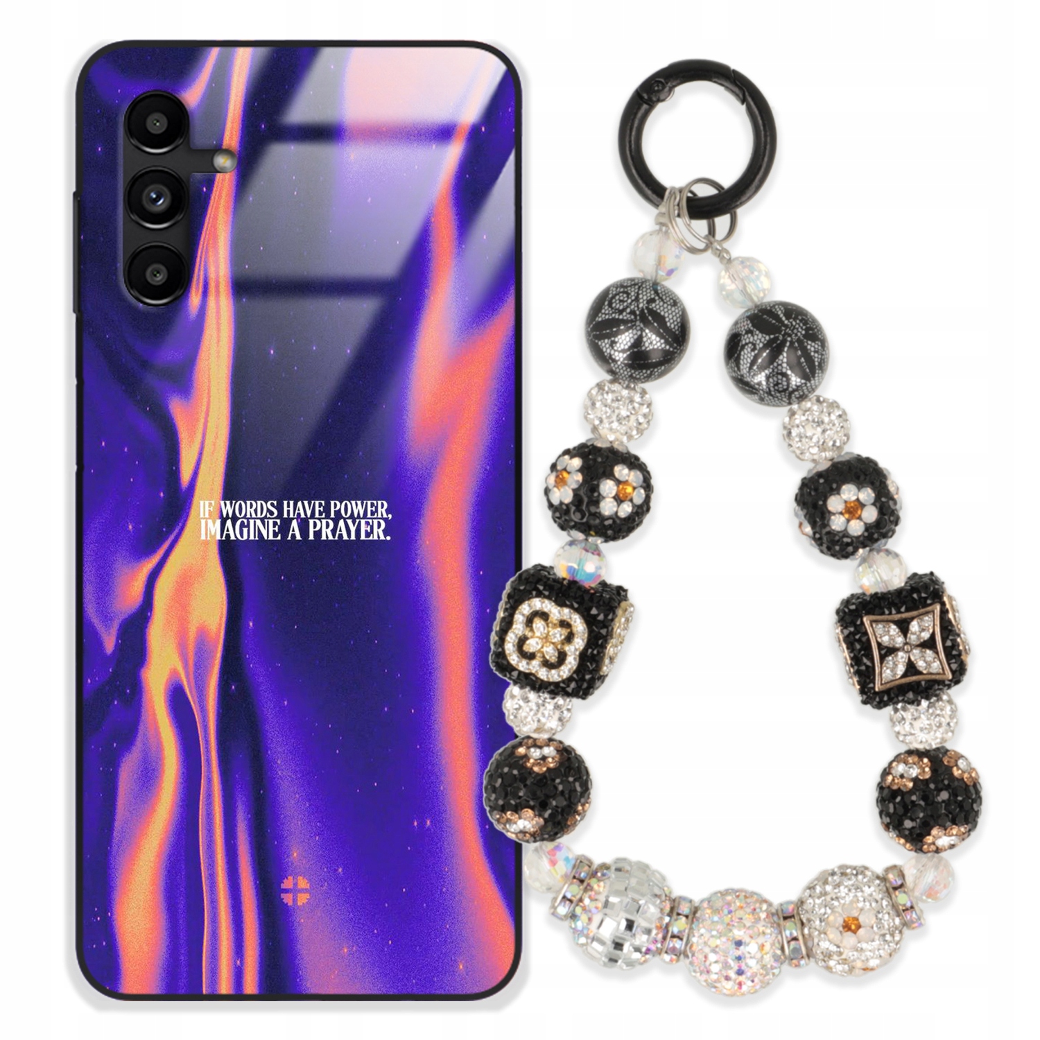 Pouzdro Pro Samsung A13 5G Glass Přívěsek Na Klíče Elegantní Kryt Premium Vzory