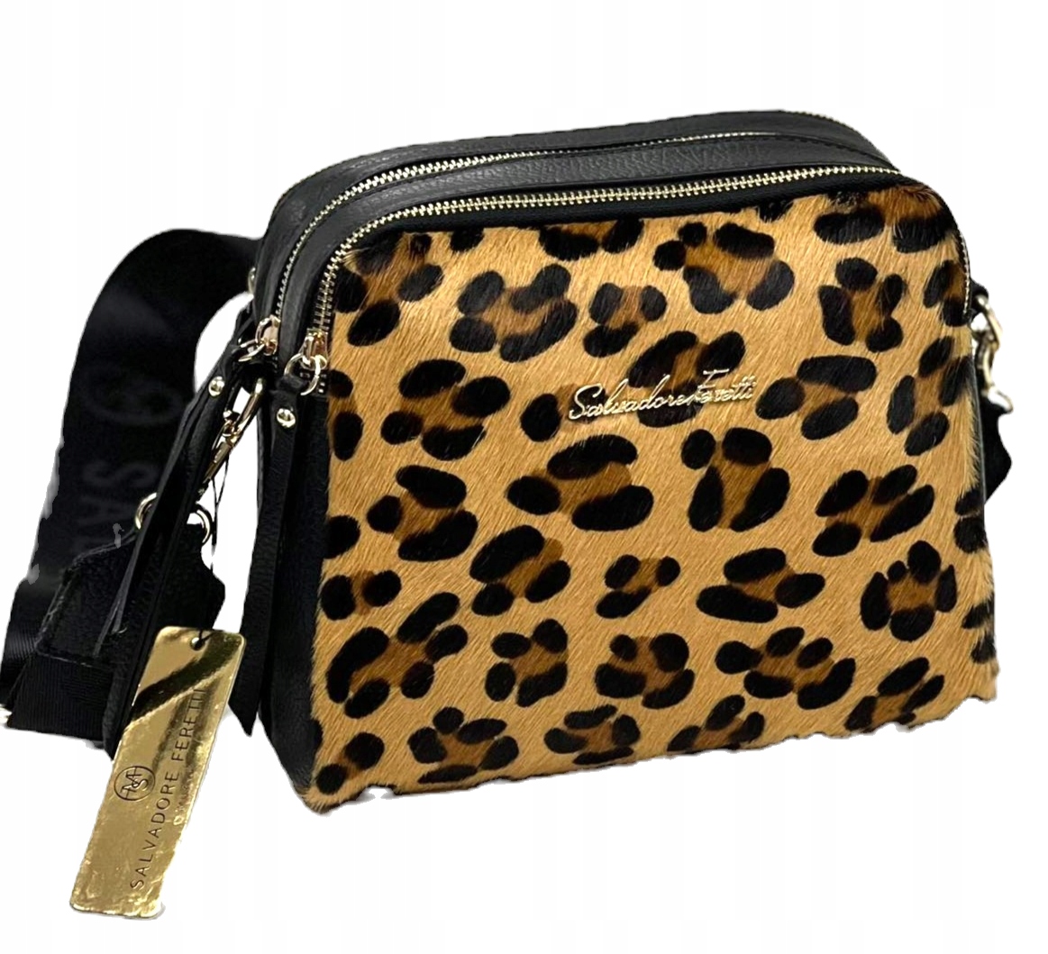 Kabelka, kufřík kabelka přes rameno brašna přes rameno Salvadore Feretti, tři zipy