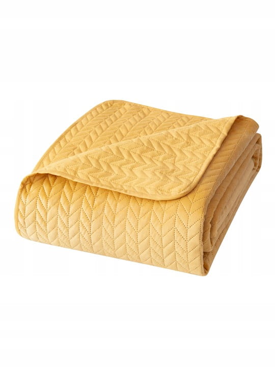 Hořčicová přikrývka na postel Velvet 240x220 Moxie
