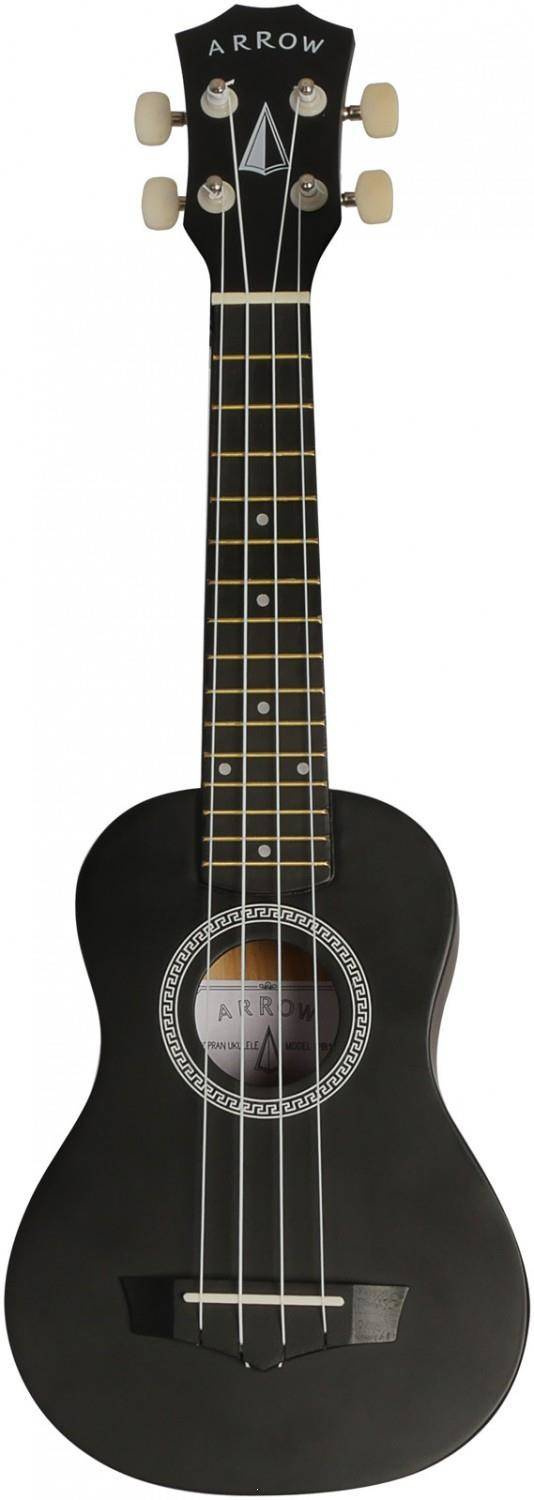 Černé sopránové ukulele s obalem Arrow PB10 Bk Soprano Black